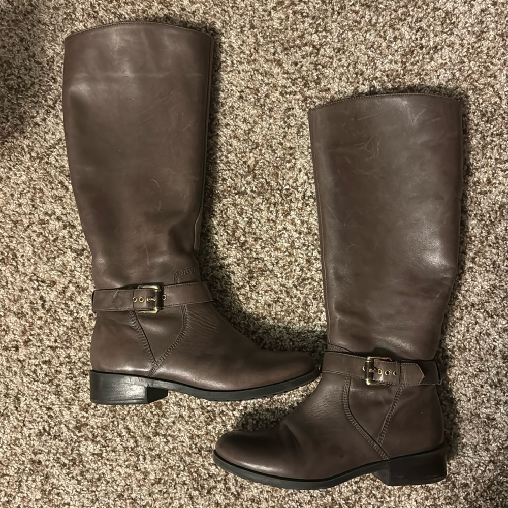 Leather tall boots
